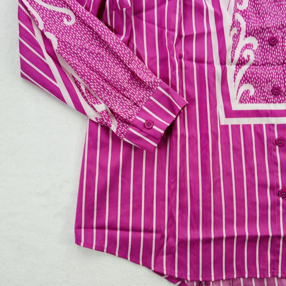 Bob Mackie Shirt Womens Extra Large Pink Button Up Western Cowboy Ladies NEW! - Picture 12 of 16